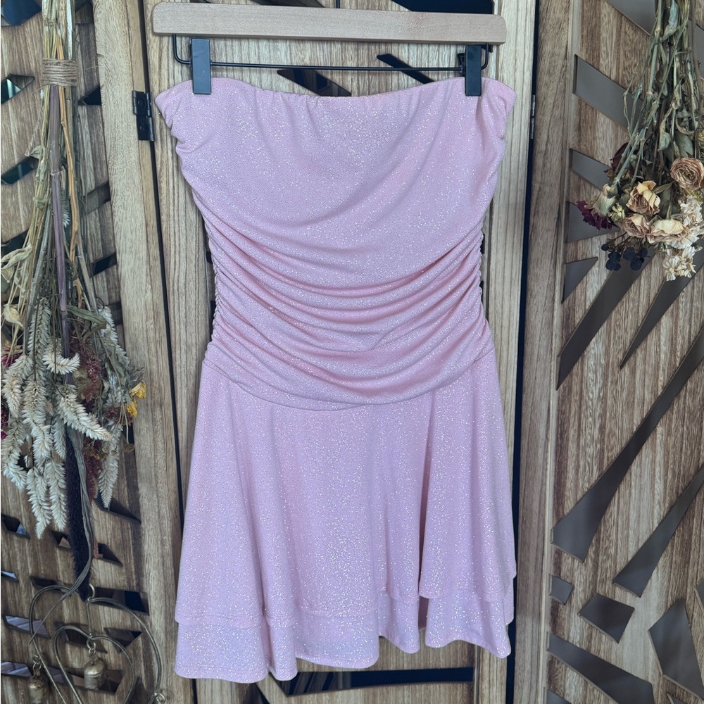 Windsor Sparkling Light Pink Strapless Party Dress